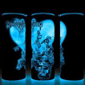 Glow in the Dark Kingdom Hearts Final Fantasy Sora & Mickey Cup Mug Tumbler